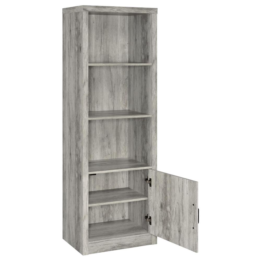Burke 3-shelf Media Tower With Storage Cabinet Grey Driftwood. Picture 2