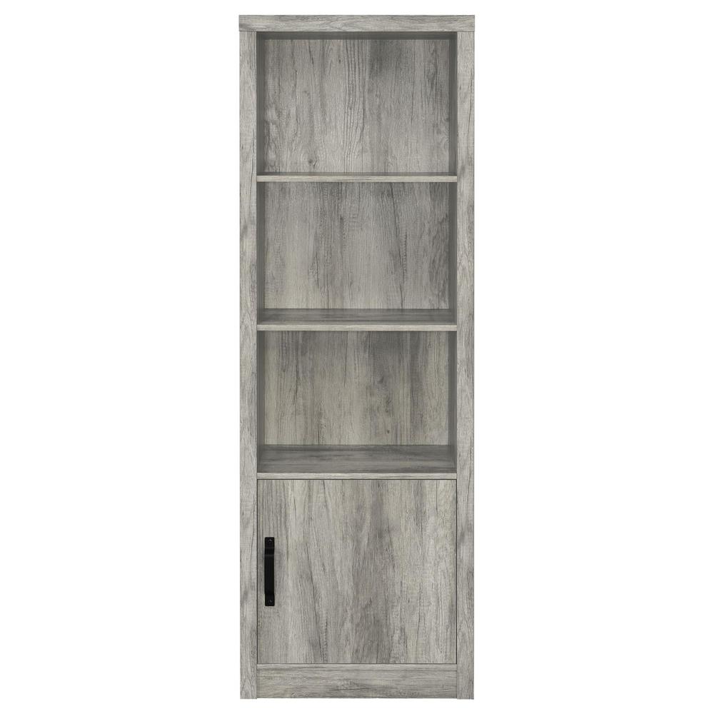 Burke 3-shelf Media Tower With Storage Cabinet Grey Driftwood. Picture 3
