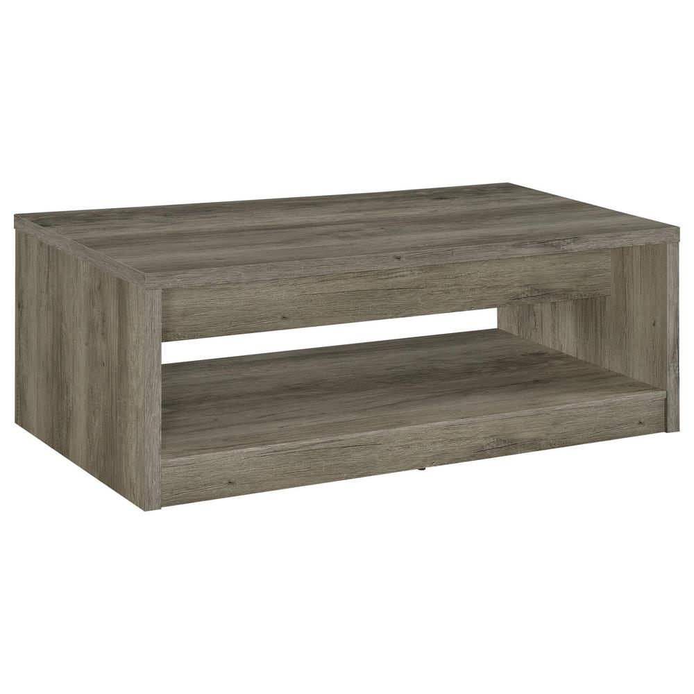Felix 2-drawer Rectangular Engineered Wood Coffee Table Grey Driftwood. Picture 5
