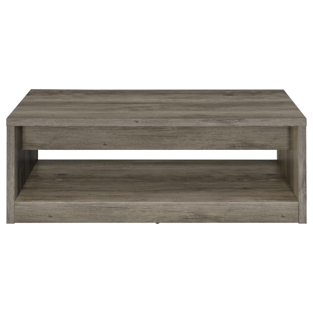 Felix 2-drawer Rectangular Engineered Wood Coffee Table Grey Driftwood. Picture 6