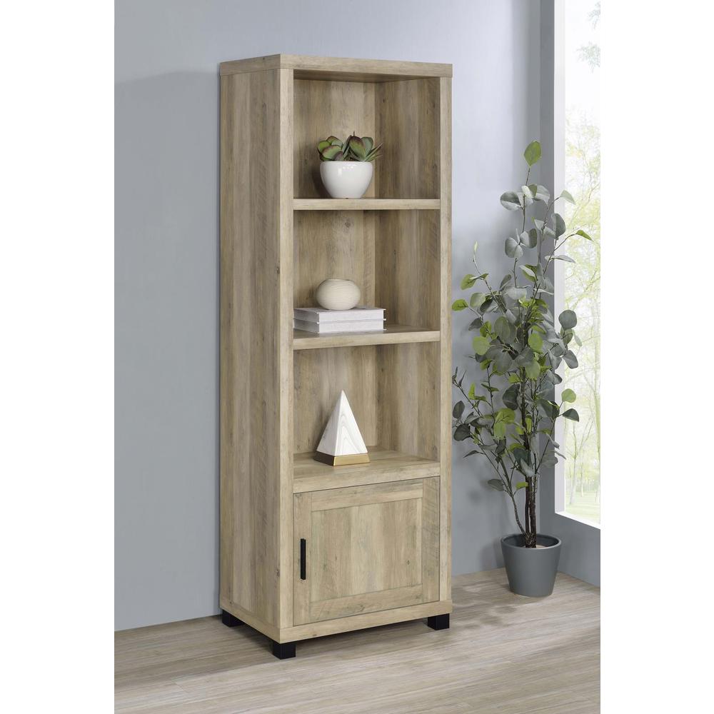 Sachin 3-shelf Media Tower With Storage Cabinet Antique Pine. Picture 11
