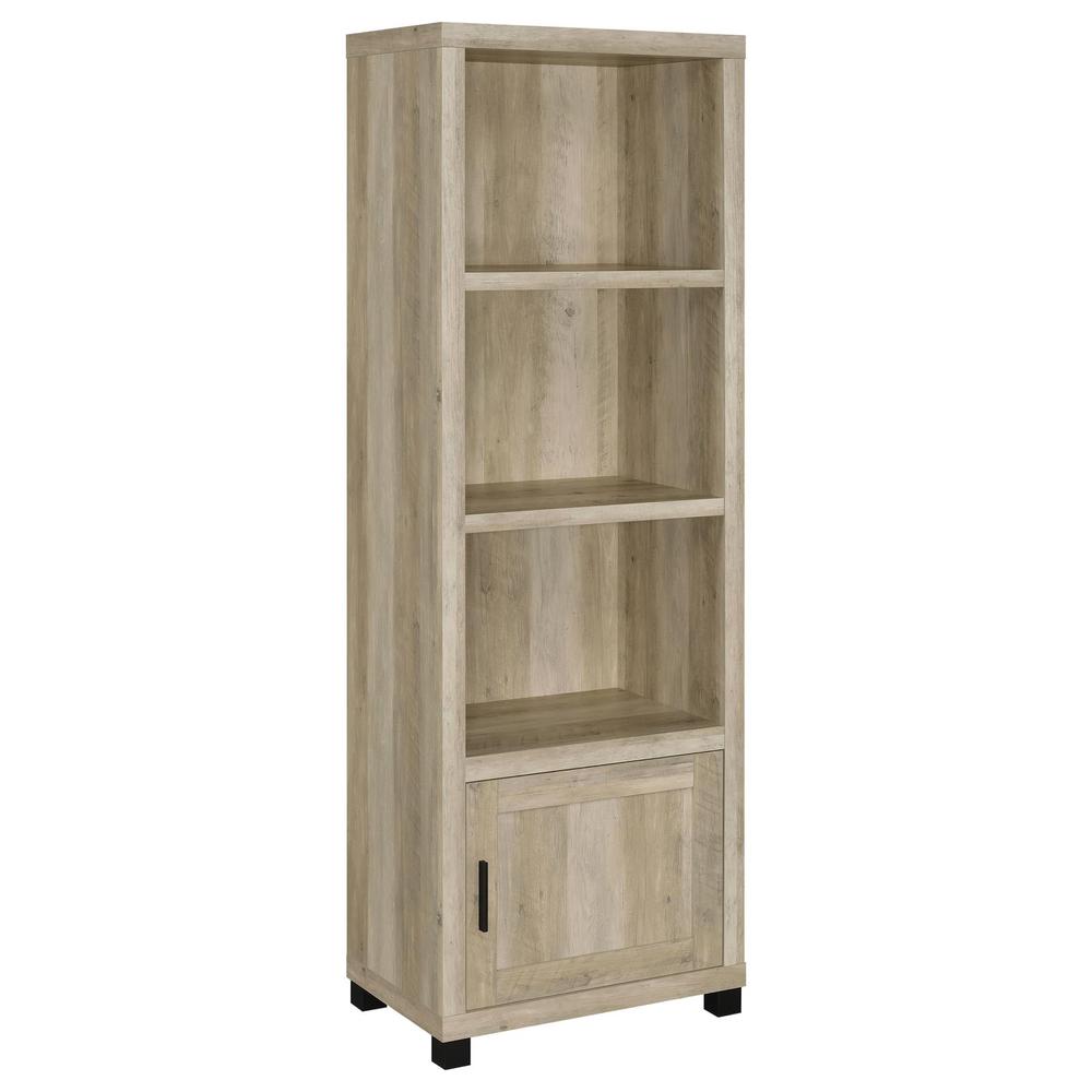 Sachin 3-shelf Media Tower With Storage Cabinet Antique Pine. Picture 1