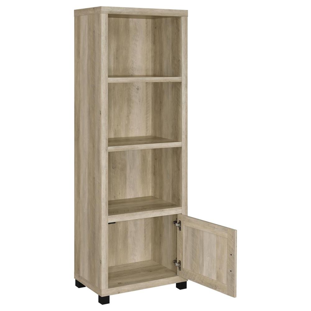 Sachin 3-shelf Media Tower With Storage Cabinet Antique Pine. Picture 2