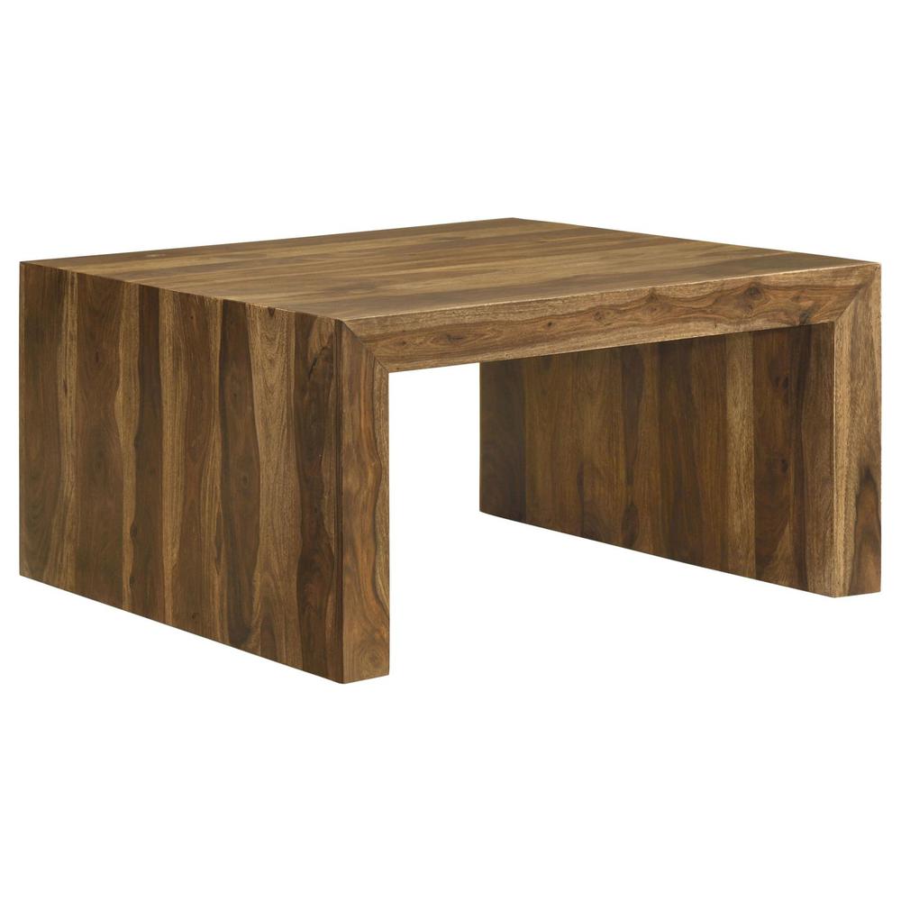 Odilia Square Solid Wood Coffee Table Auburn. Picture 1