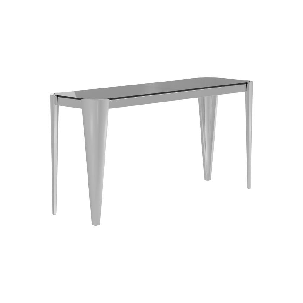 Rectangle Glass Top Sofa Table Silver and Grey. Picture 1