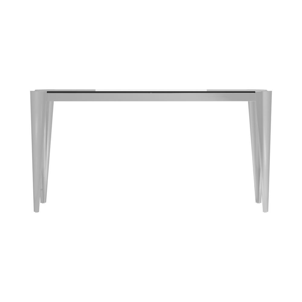 Rectangle Glass Top Sofa Table Silver and Grey. Picture 2