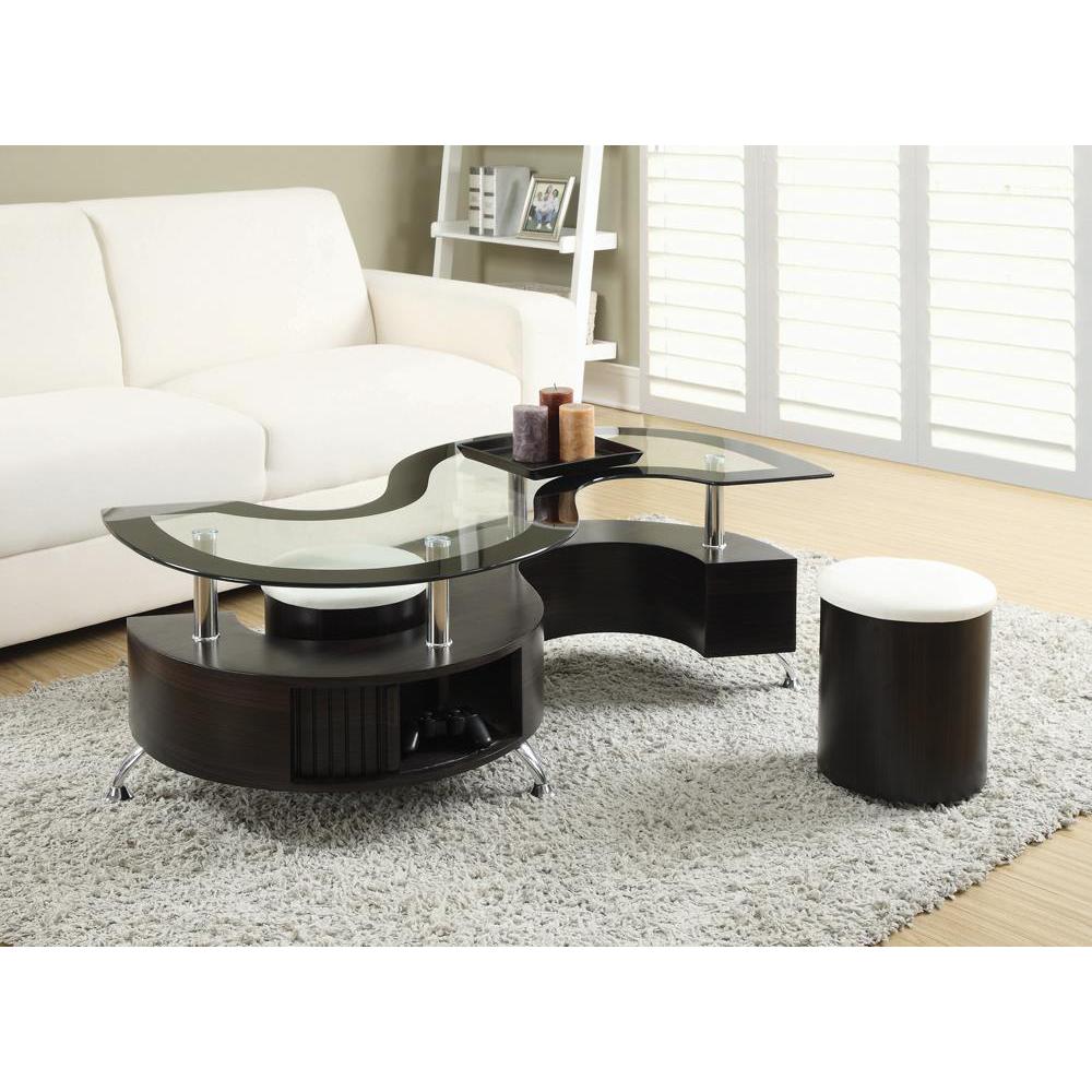 Buckley 3-piece Coffee Table and Stools Set Cappuccino. Picture 1