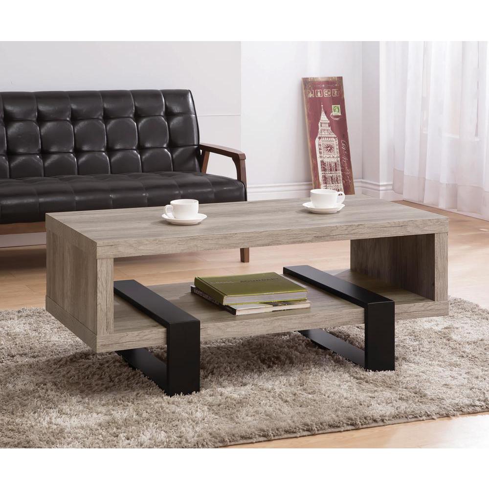 Dinard Coffee Table with Shelf Grey Driftwood. Picture 1