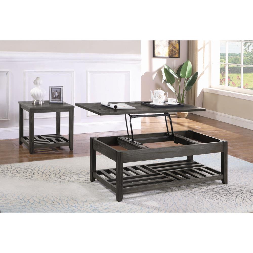 Cliffview 1-shelf Rectangular End Table Grey. Picture 5