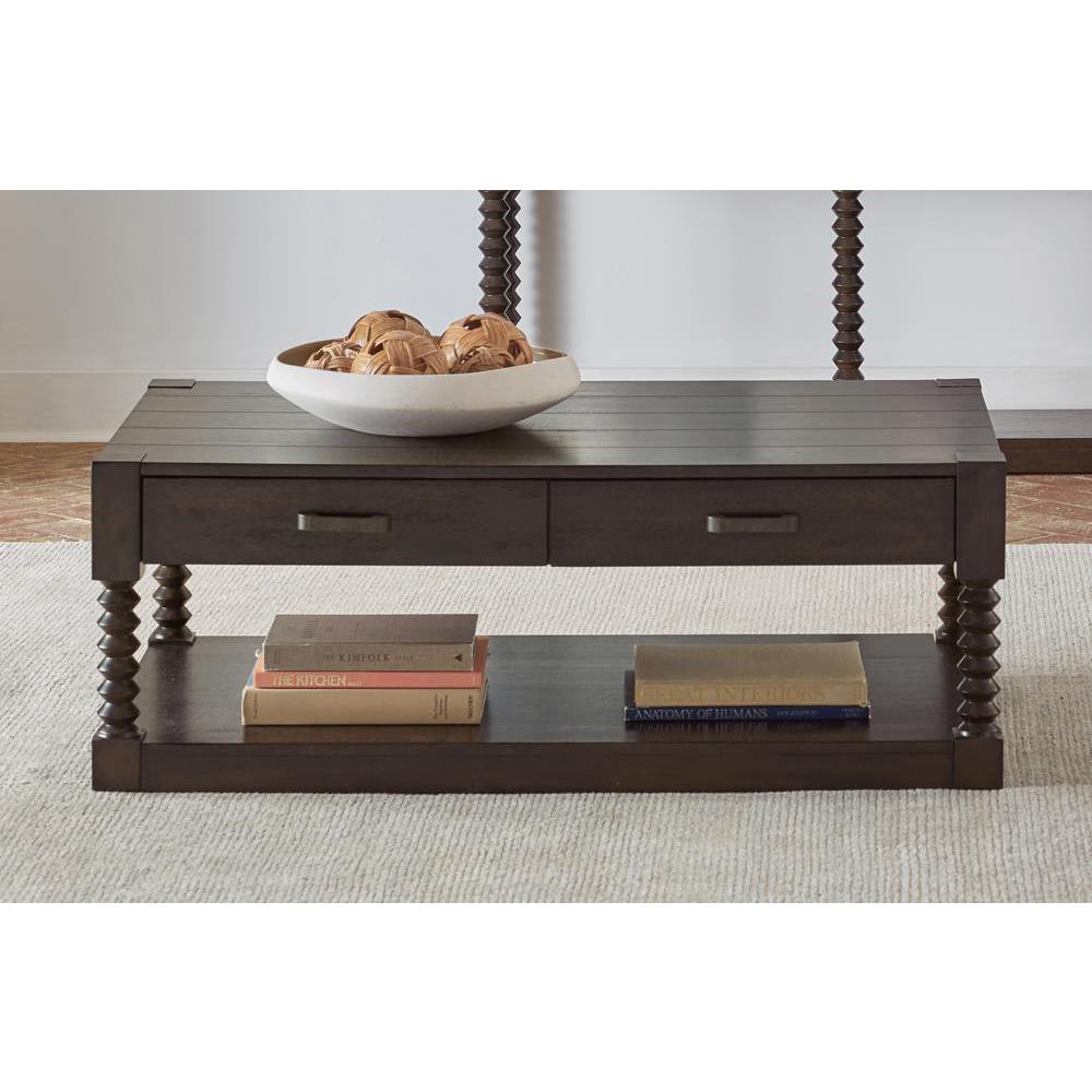 Meredith 2-drawer Coffee Table Coffee Bean. Picture 1