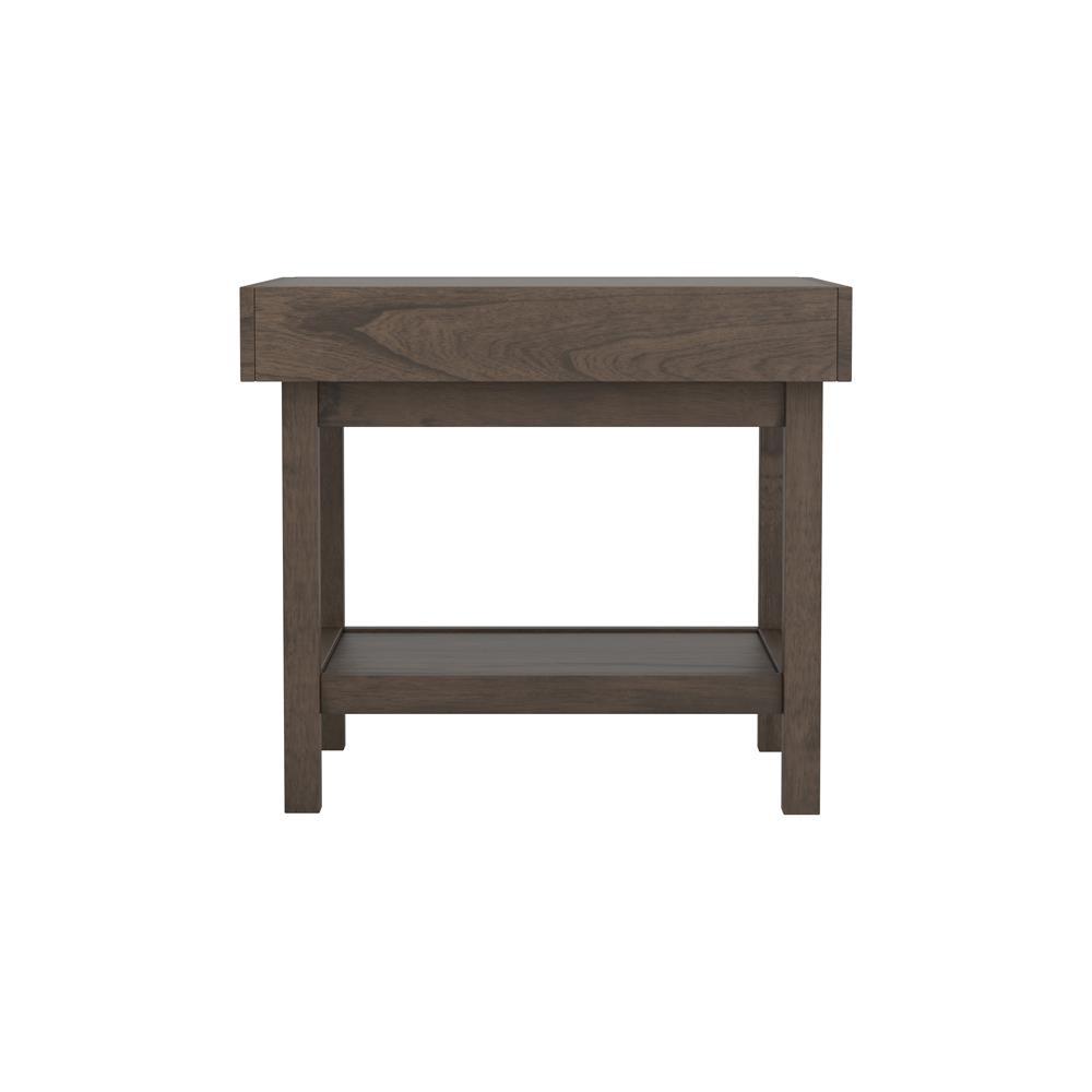 Owen Rectangle End Table with Shelf Wheat Brown. Picture 3