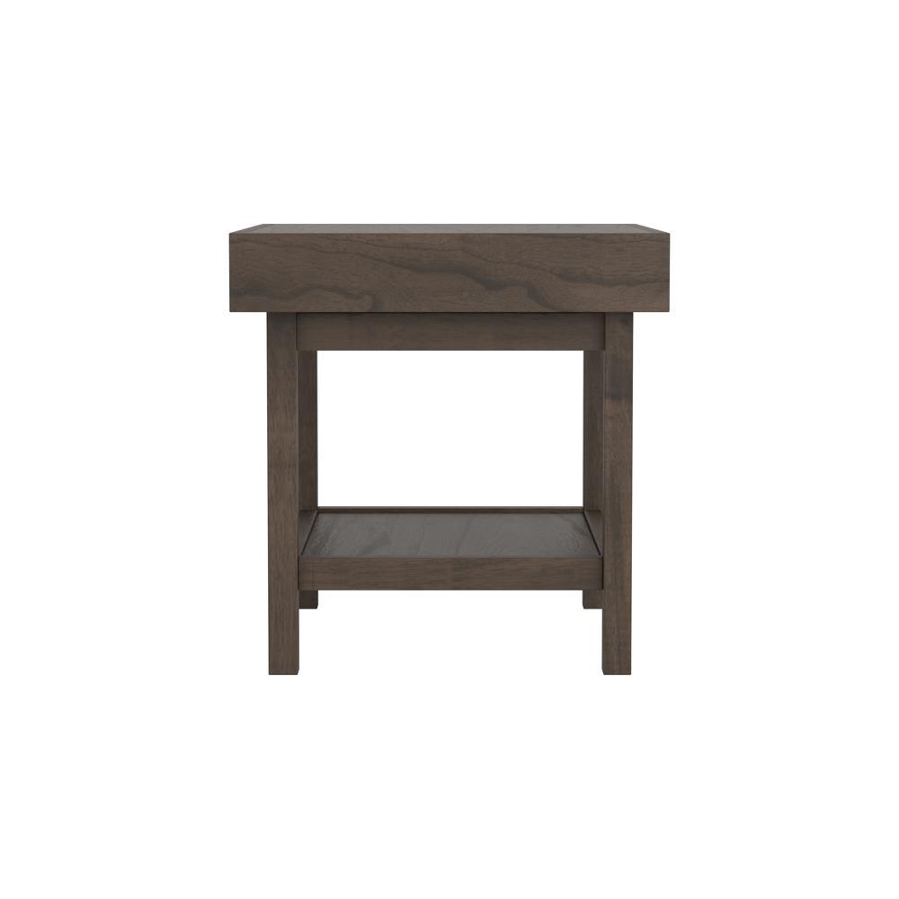 Owen Rectangle End Table with Shelf Wheat Brown. Picture 5