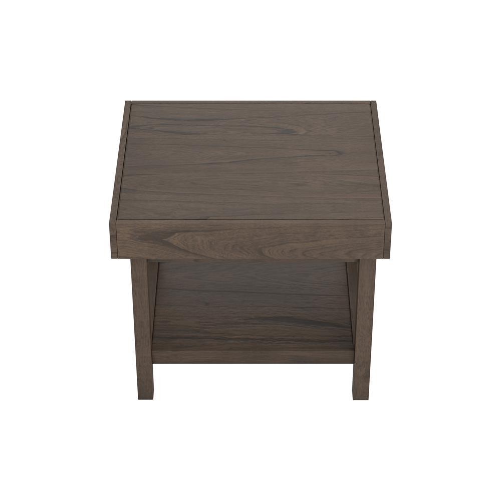 Owen Rectangle End Table with Shelf Wheat Brown. Picture 6