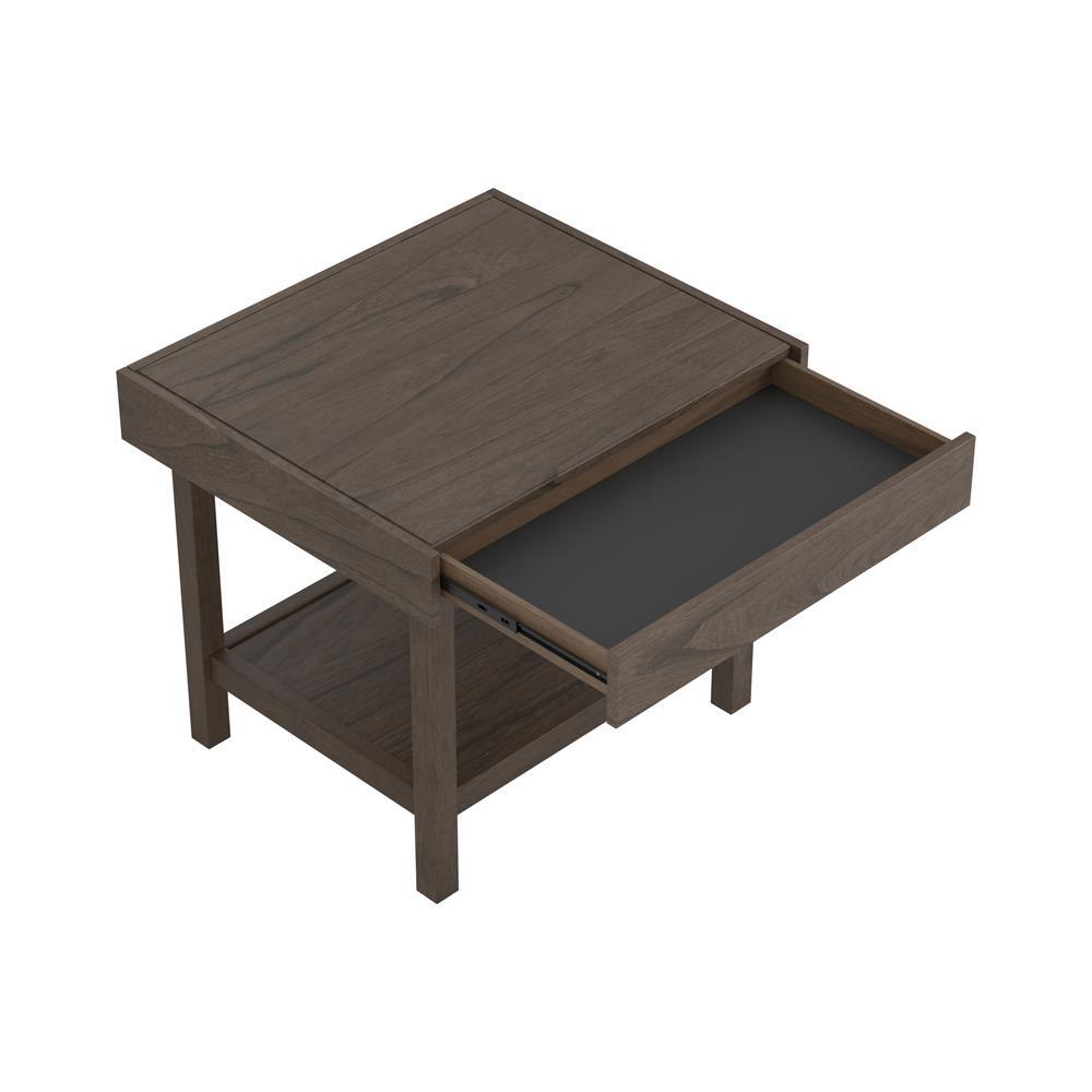 Owen Rectangle End Table with Shelf Wheat Brown. Picture 7