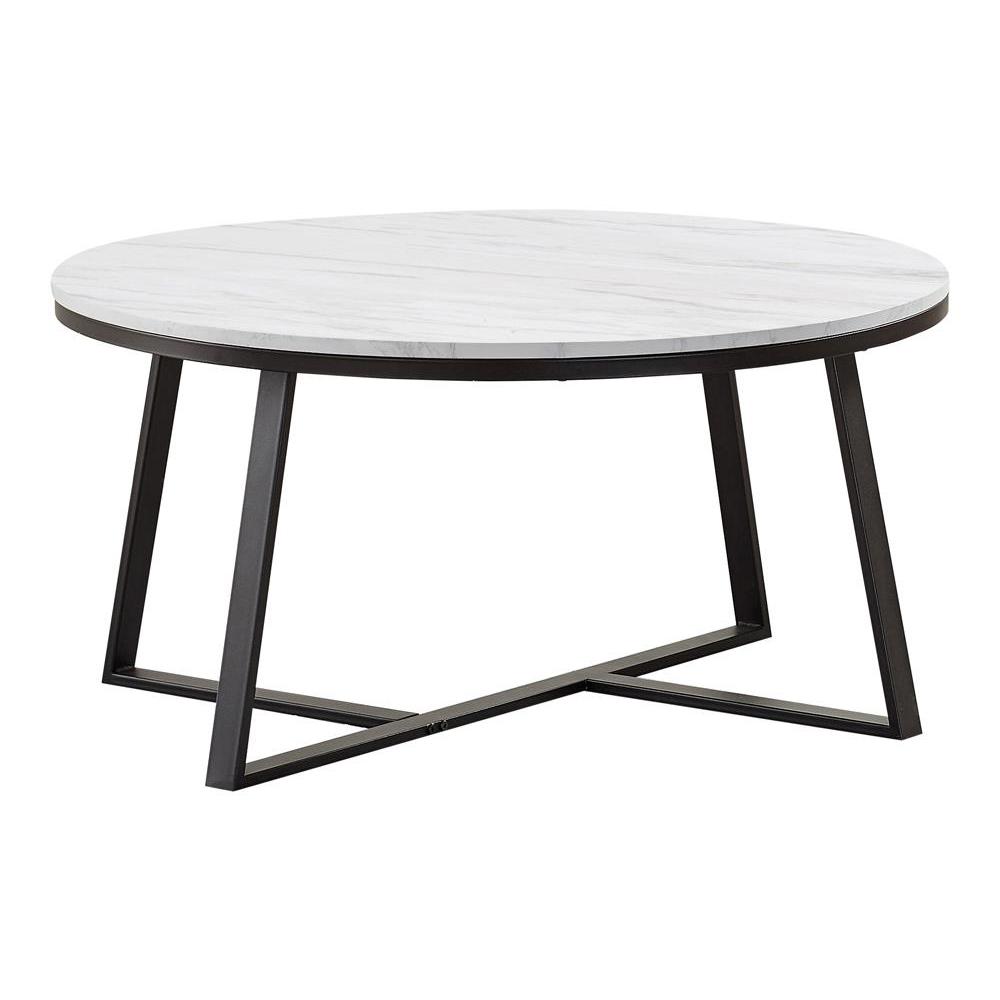 Hugo Round Coffee Table White and Matte Black. Picture 2