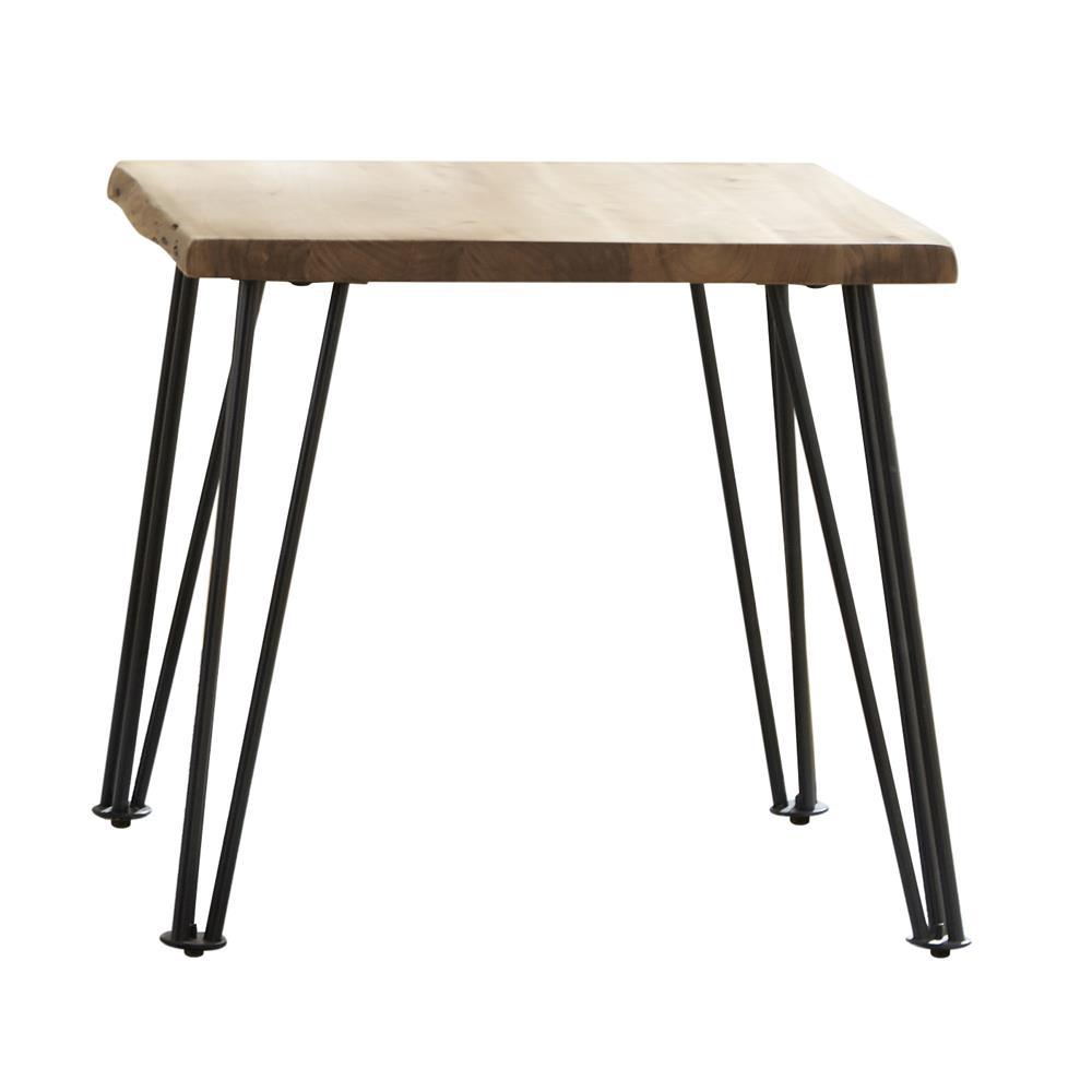 Zander End Table with Hairpin Leg Natural and Matte Black. Picture 1