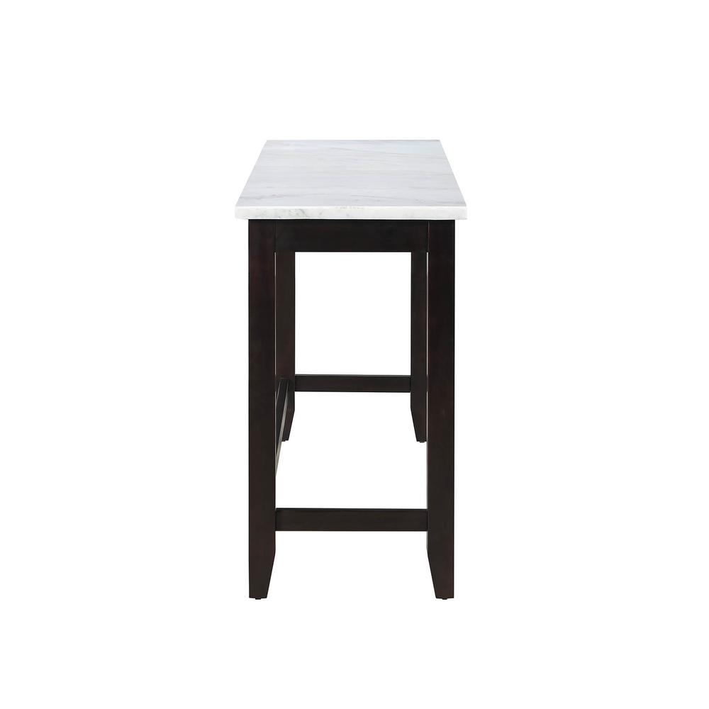 Toby Rectangular Marble Top Counter Height Table Espresso and White. Picture 4