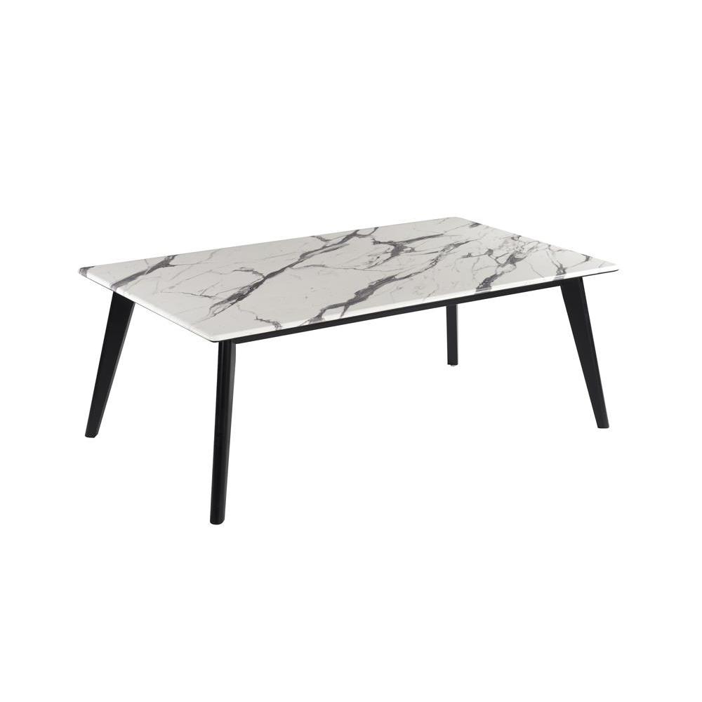 Bayhill Rectangle Faux Marble Top Coffee Table Black and White. Picture 2