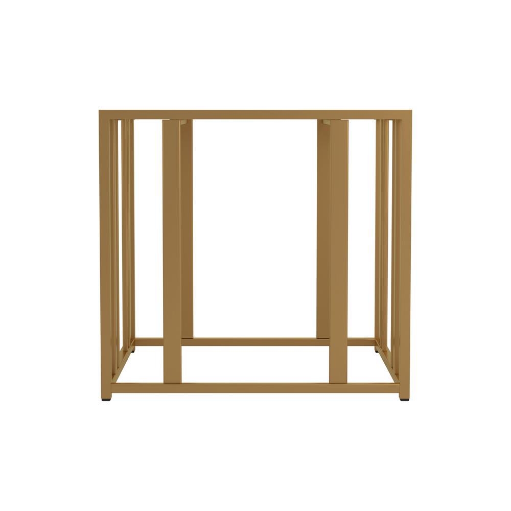 Adri Metal Frame End Table Matte Brass. Picture 4