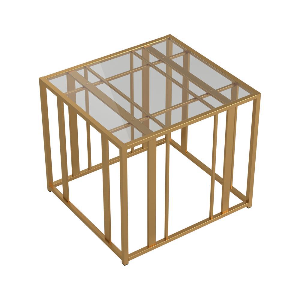 Adri Metal Frame End Table Matte Brass. Picture 5