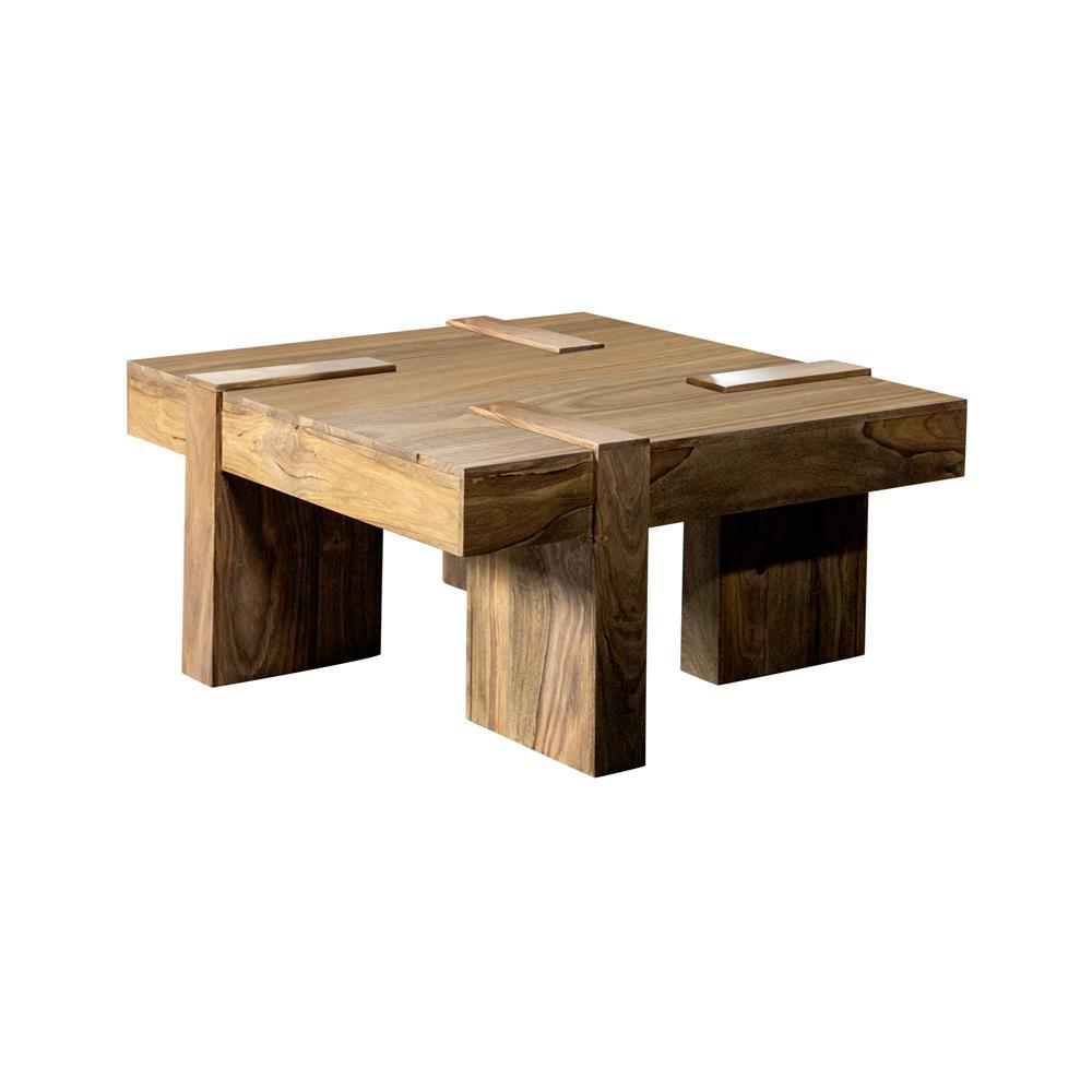 Samira Wooden Square Coffee Table Natural Sheesham. Picture 2
