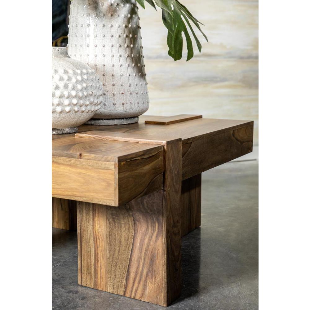 Samira Wooden Square Coffee Table Natural Sheesham. Picture 6