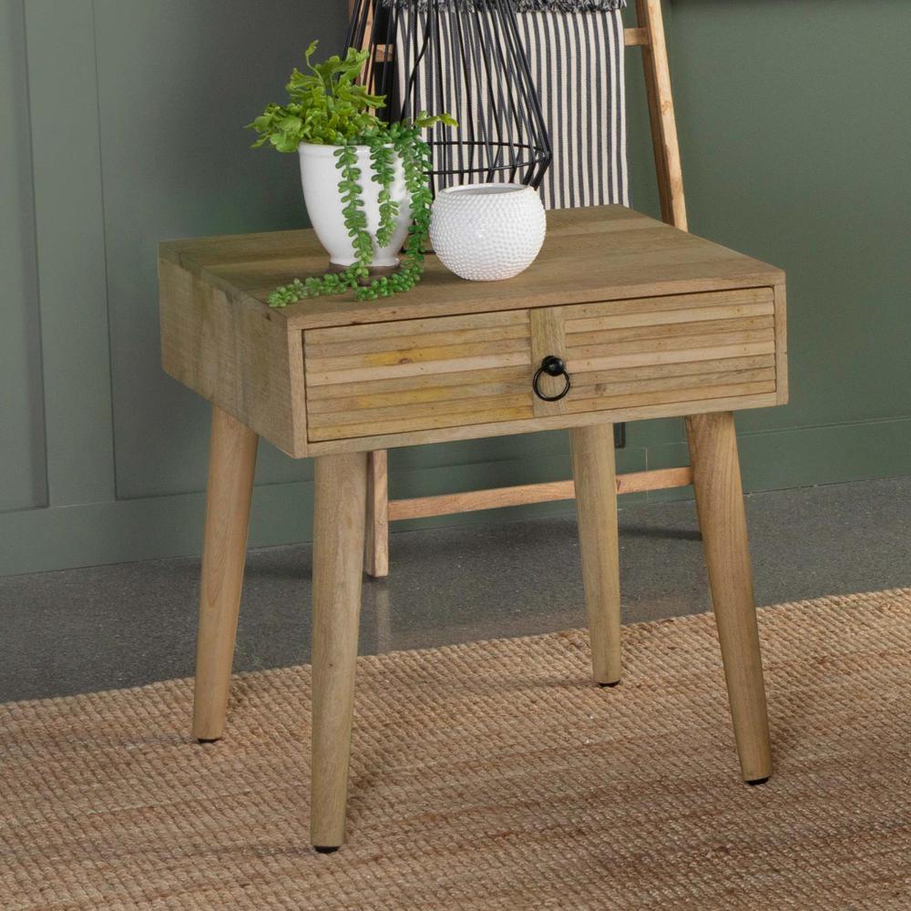 Zabel Square 1-drawer End Table Natural. Picture 2