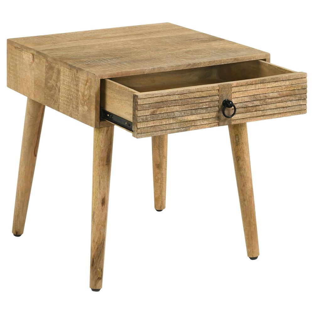 Zabel Square 1-drawer End Table Natural. Picture 4