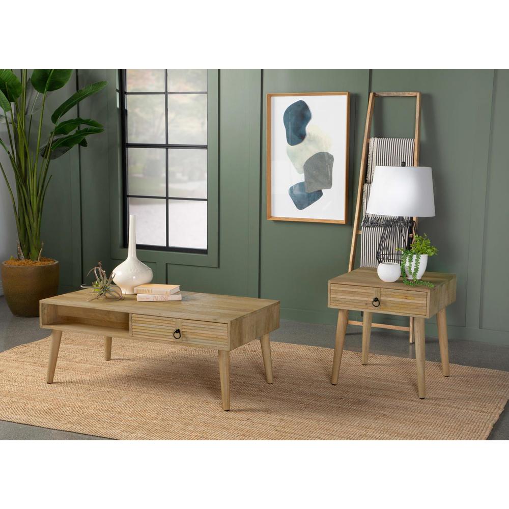 Zabel Square 1-drawer End Table Natural. Picture 13
