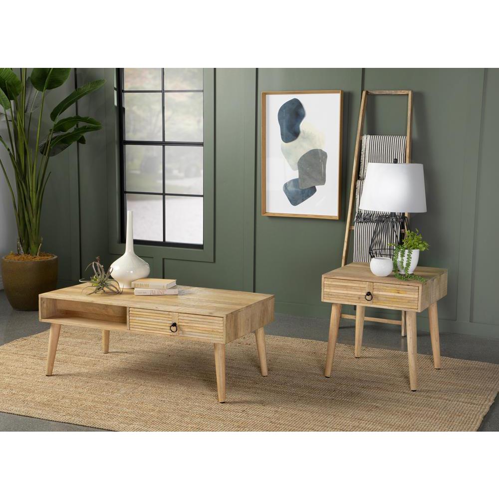 Zabel Square 1-drawer End Table Natural. Picture 15