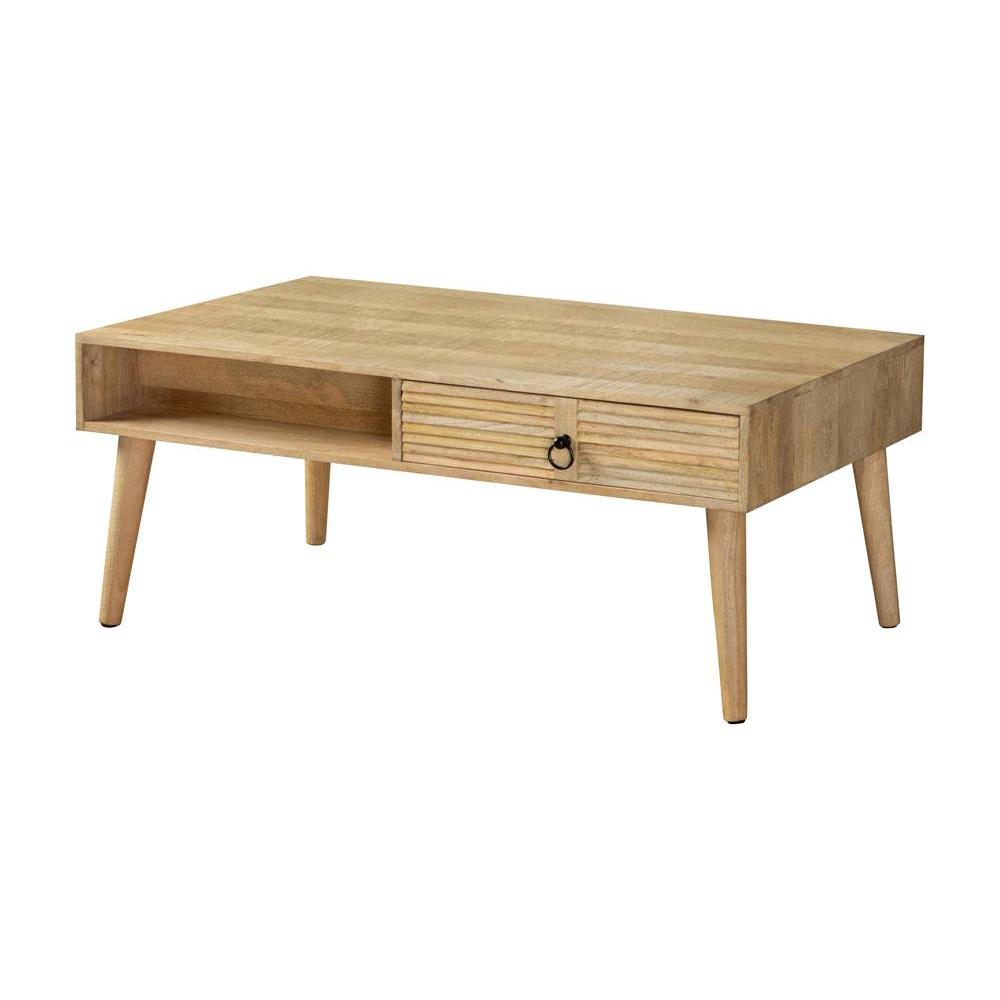 Zabel Rectangular 1-drawer Coffee Table Natural. Picture 10