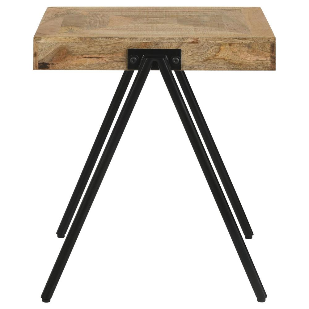 Avery Square End Table with Metal Legs Natural and Black. Picture 6