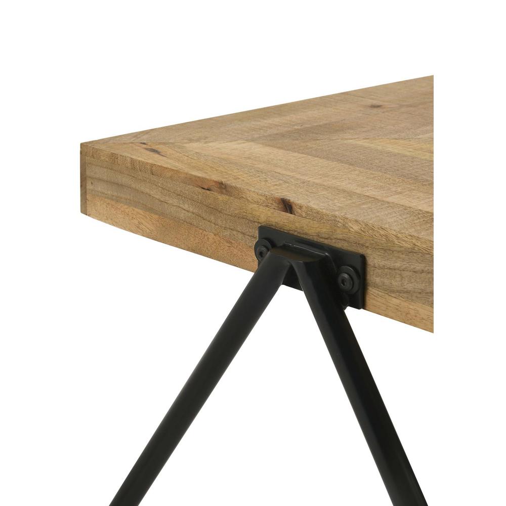 Avery Rectangular Coffee Table with Metal Legs Natural and Black. Picture 8