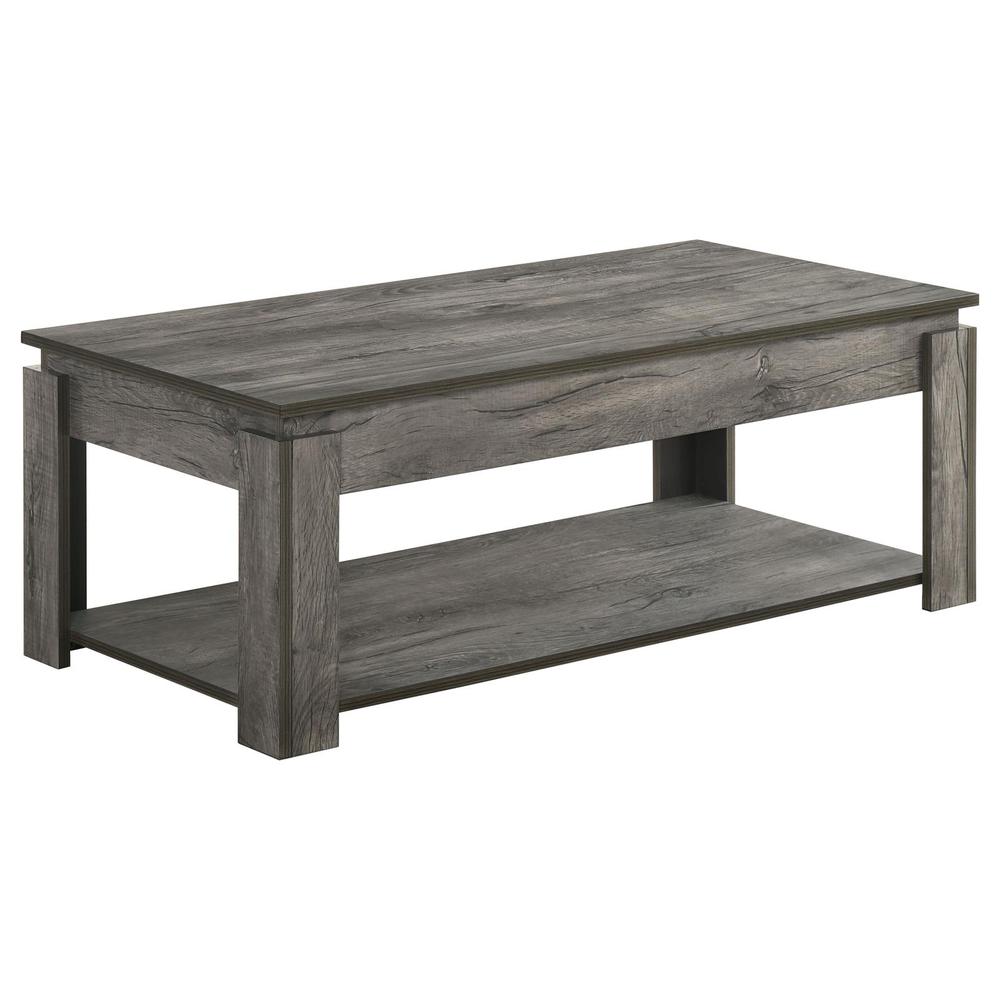 Donal 3-piece Occasional Set with Open Shelves Weathered Grey. Picture 3