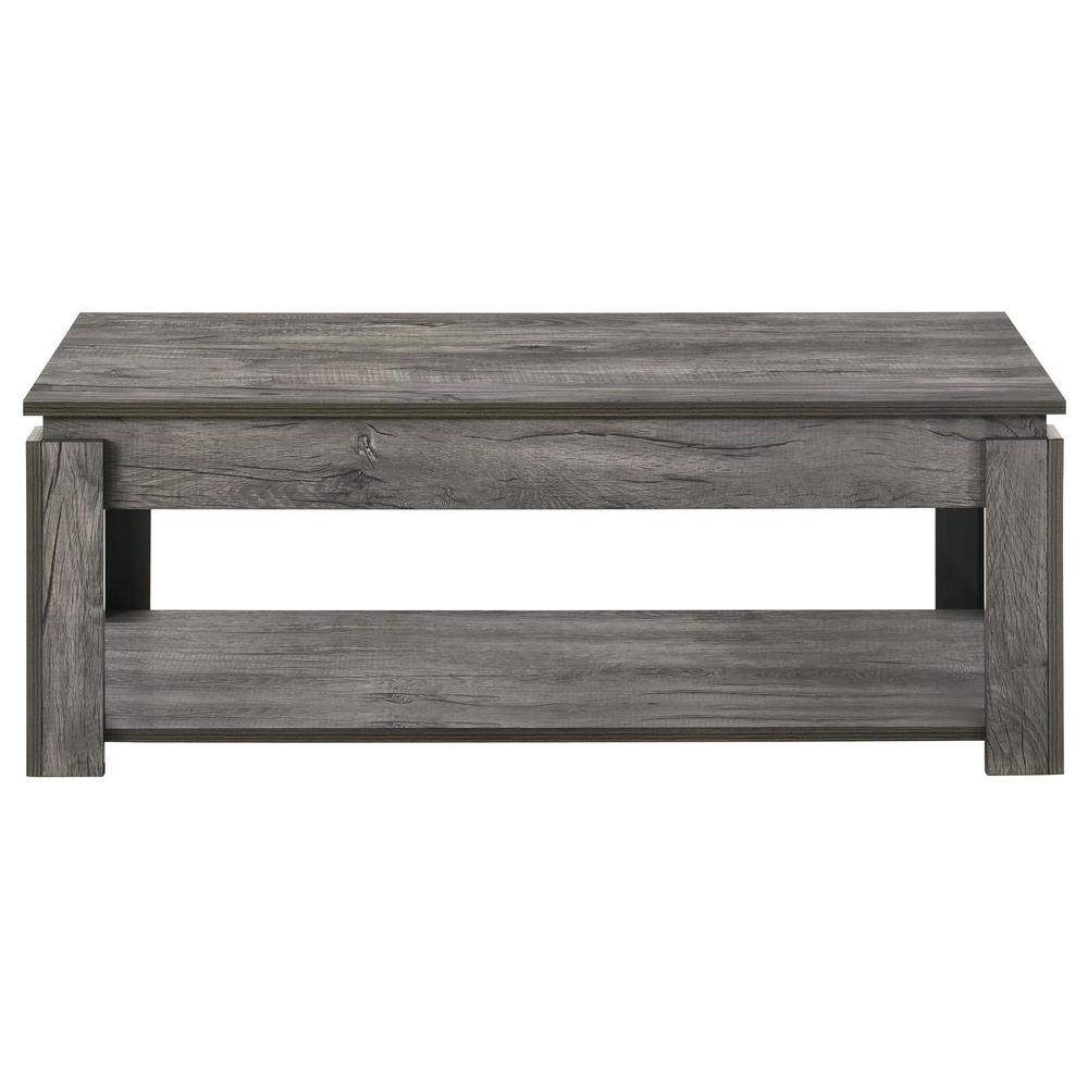 Donal 3-piece Occasional Set with Open Shelves Weathered Grey. Picture 4