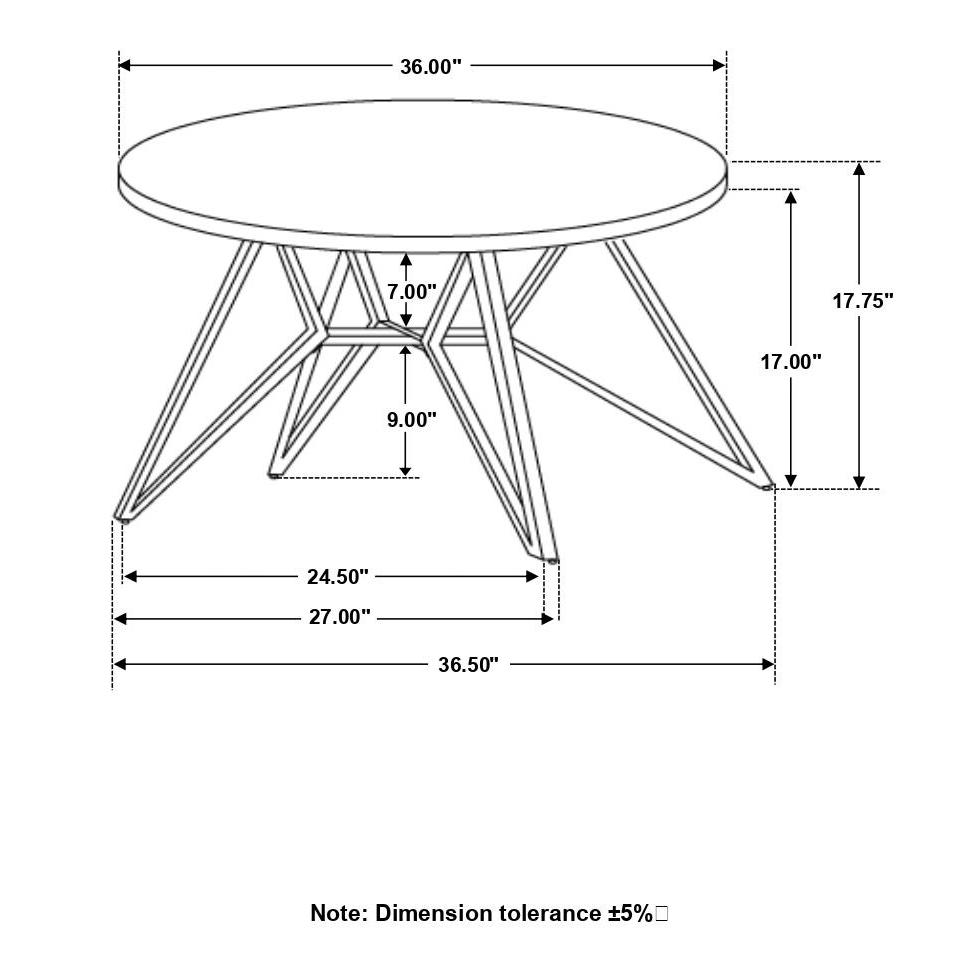 Hadi Round Coffee Table with Hairpin Legs Cement and Gunmetal. Picture 6