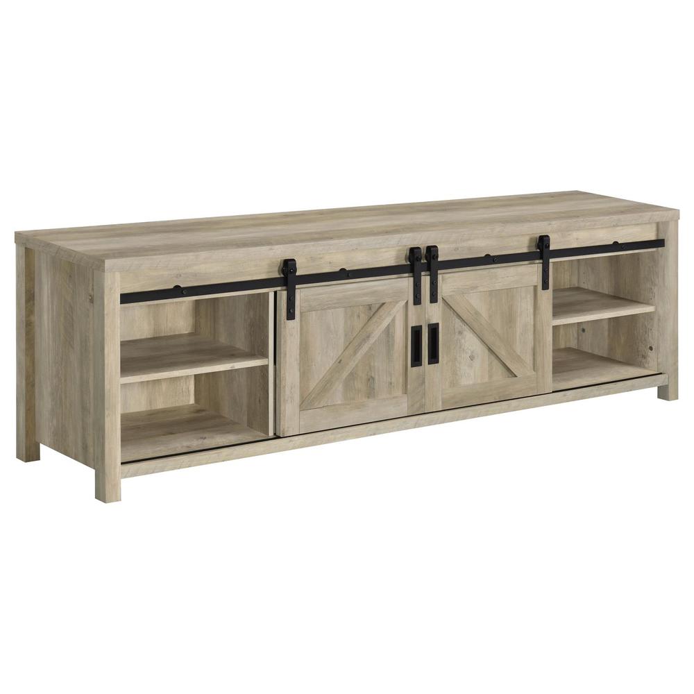 Madra Rectangular TV Console with 2 Sliding Doors. Picture 4