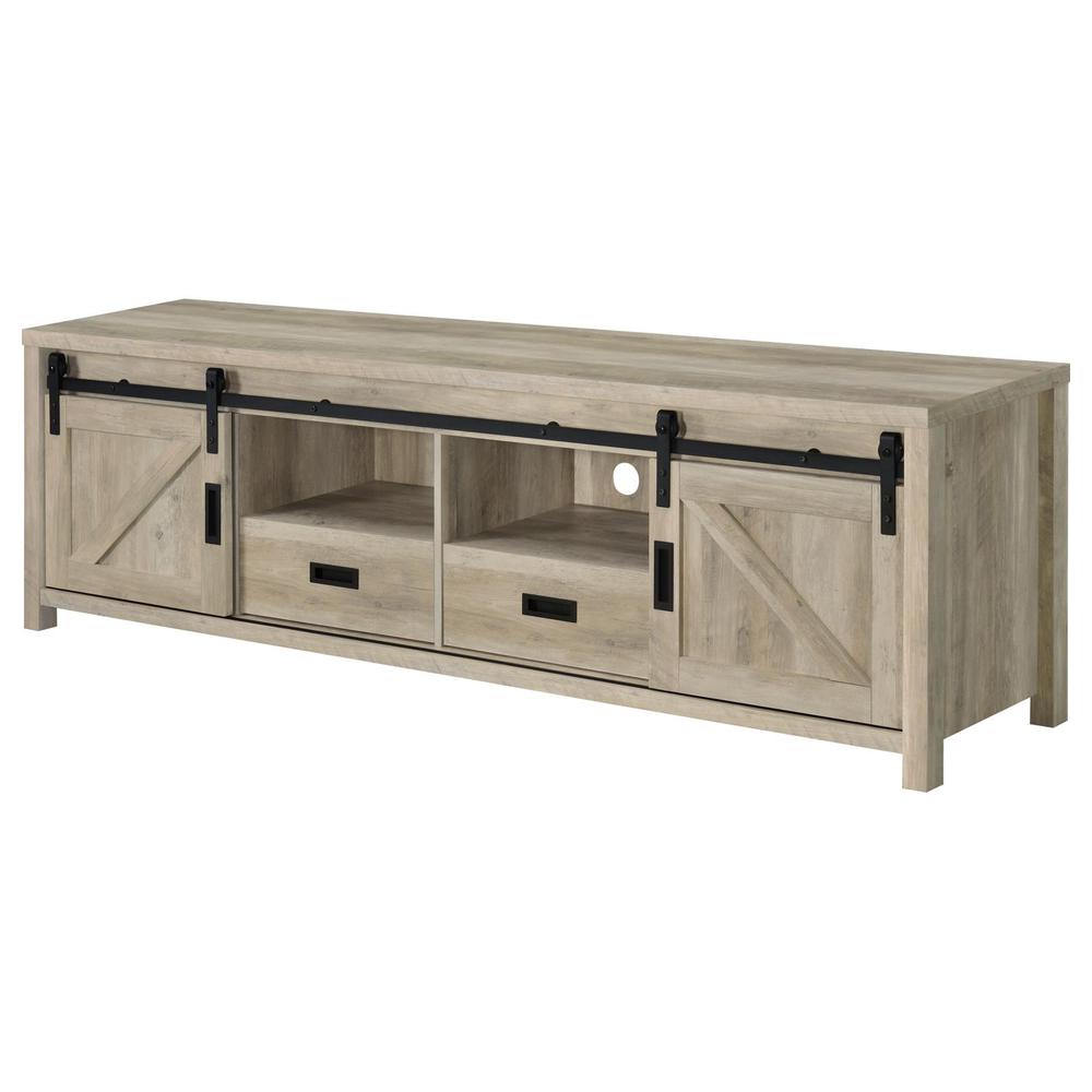 Madra Rectangular TV Console with 2 Sliding Doors. Picture 6
