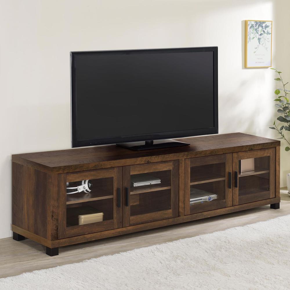 Sachin Rectangular TV Console with Glass Doors. Picture 1