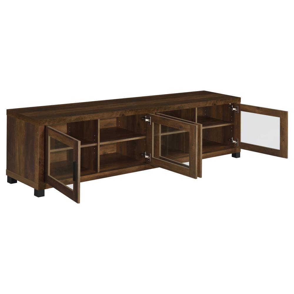 Sachin Rectangular TV Console with Glass Doors. Picture 3