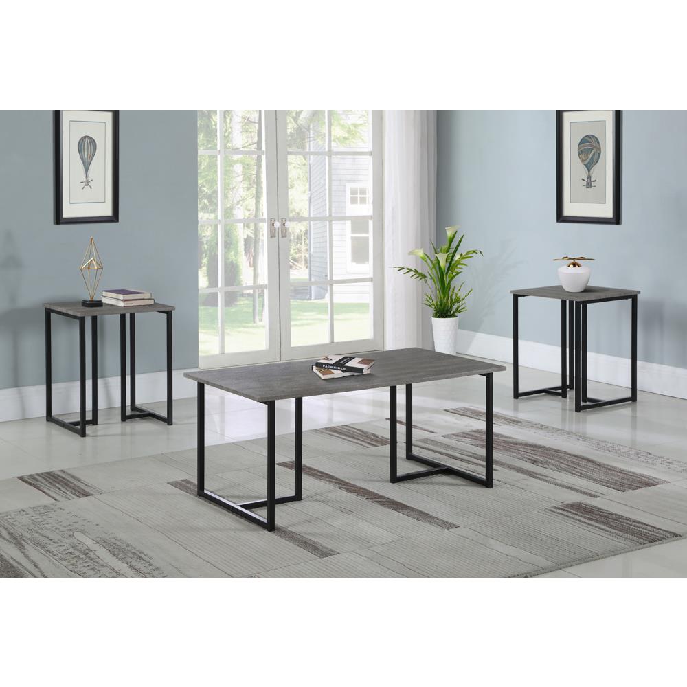 Nyla 3-piece Occasional Set Weathered Grey and Black. Picture 1