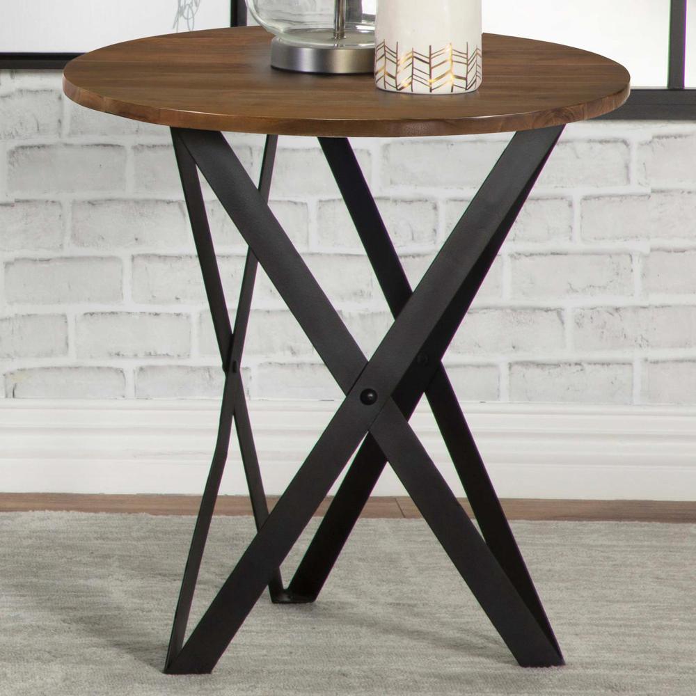 Zack Round End Table Smokey Grey and Black. Picture 2