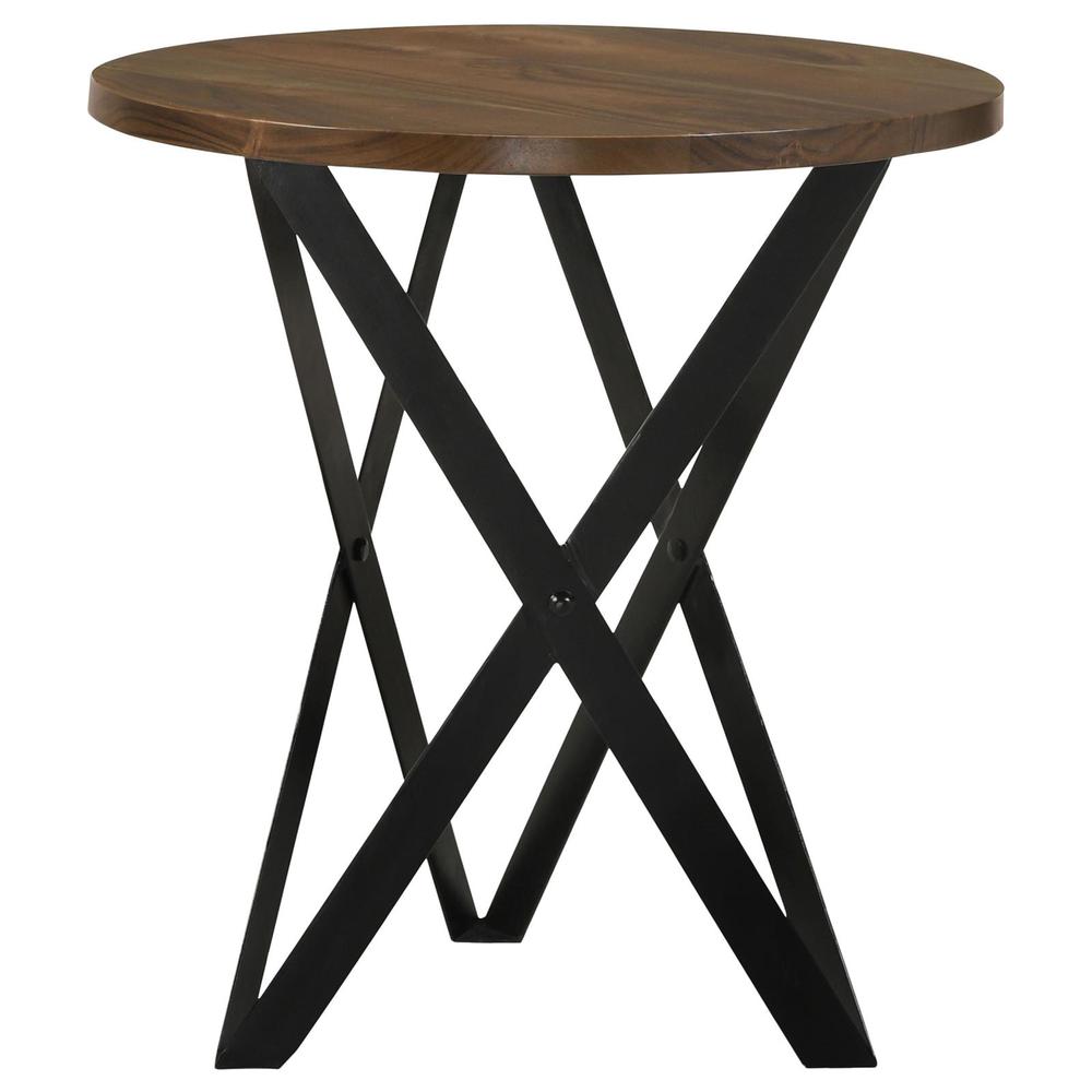 Zack Round End Table Smokey Grey and Black. Picture 3