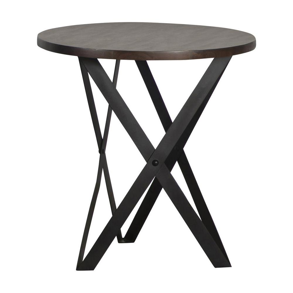Zack Round End Table Smokey Grey and Black. Picture 7