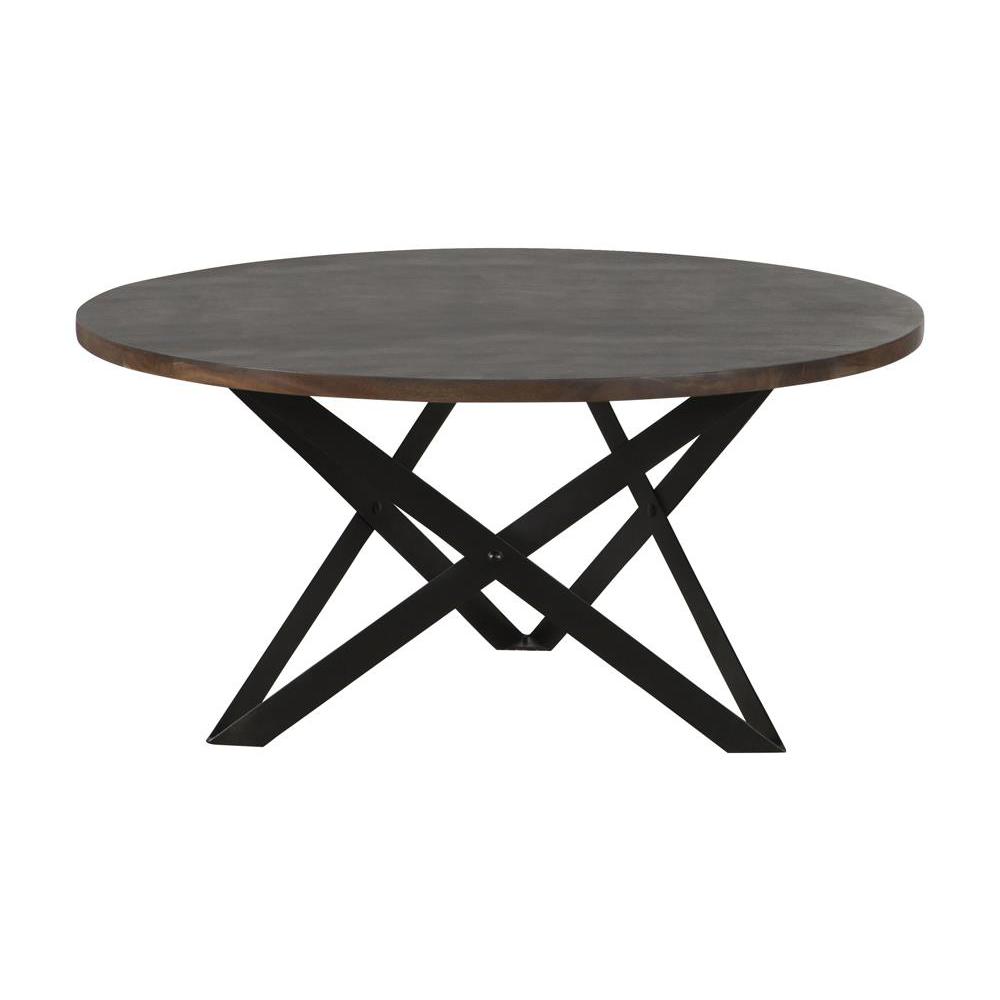 Zack Round Coffee Table Smokey Grey and Black. Picture 7