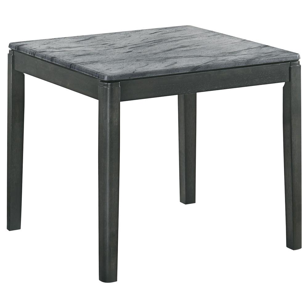 Mozzi Square End Table Faux Grey Marble and Black. Picture 2