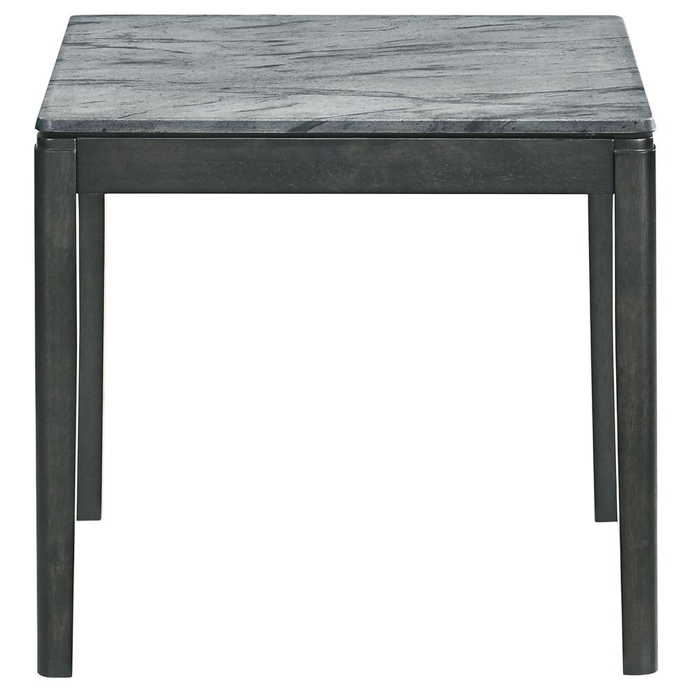 Mozzi Square End Table Faux Grey Marble and Black. Picture 3