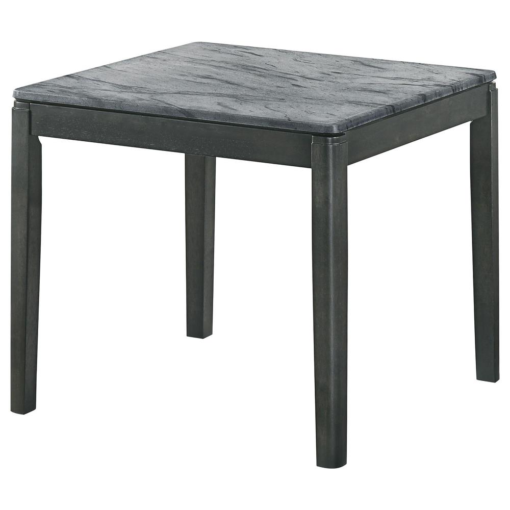 Mozzi Square End Table Faux Grey Marble and Black. Picture 4