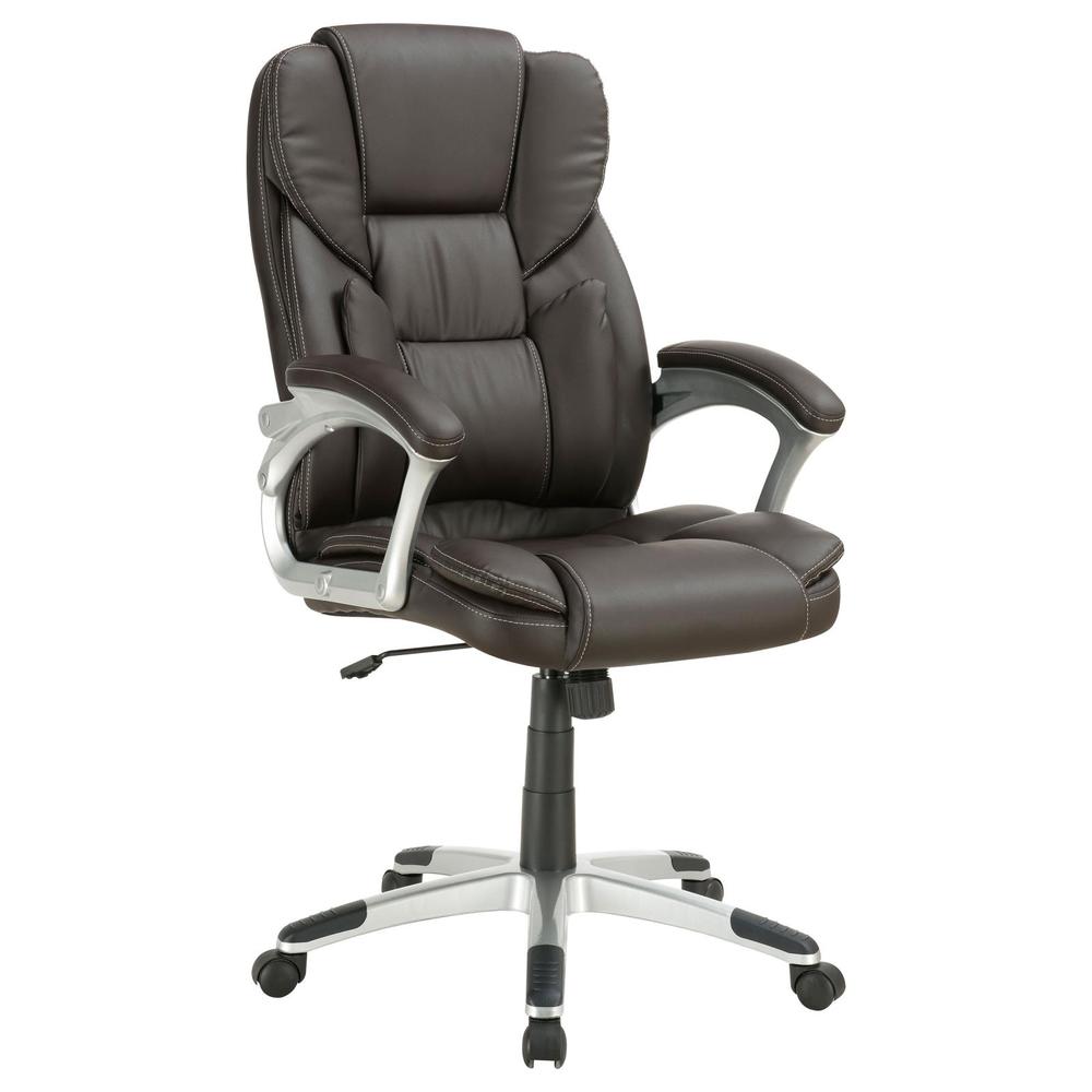 Kaffir Adjustable Height Office Chair Dark Brown and Silver. Picture 2