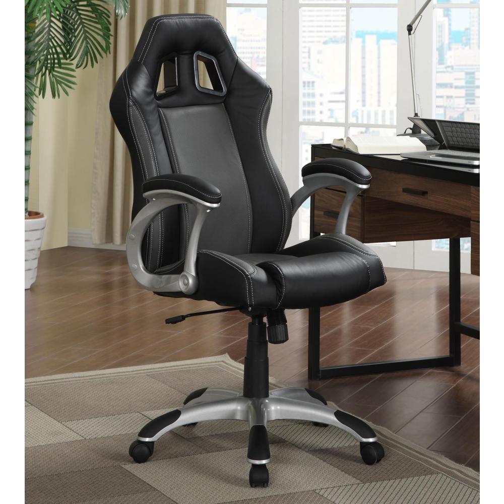 Roger Adjustable Height Office Chair Black And Grey. Picture 1